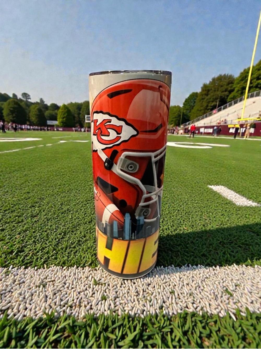 Kansas City Football Fan Tumbler | Red & Gold Game Day Drinkware | Reusable Cup